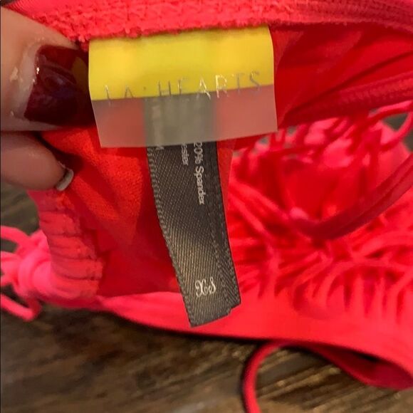 LA Hearts Fringe Bikini Top Sz XS - Picture 3 of 3